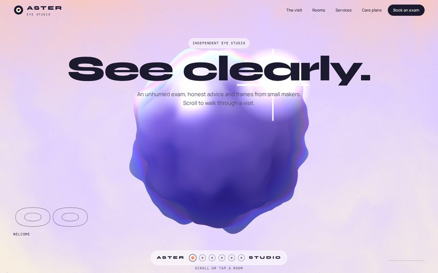 Aster Eye Studio sample website by Cheap Cheap Websites
