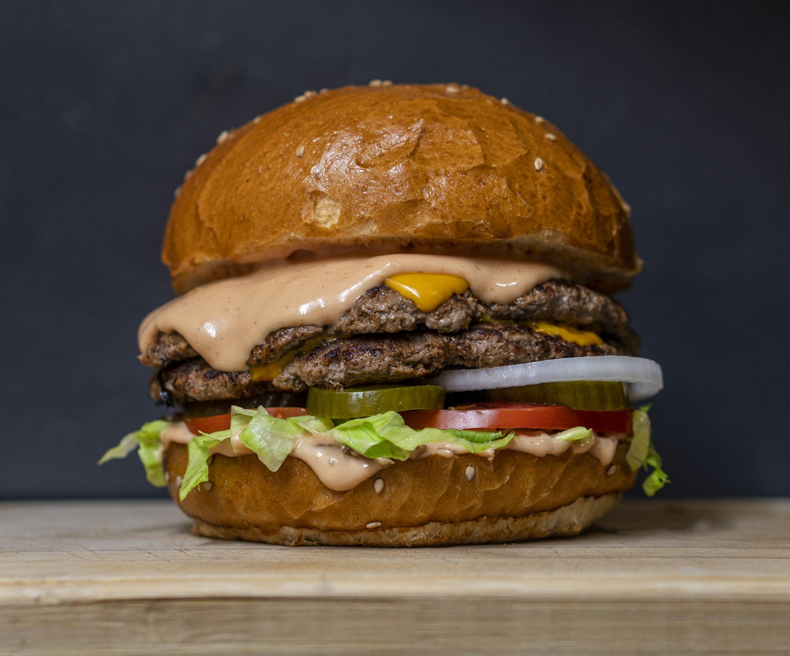 A burger and fries