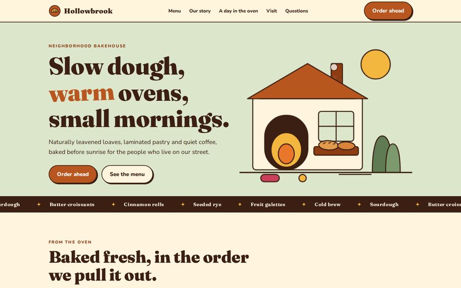Hollowbrook Bakehouse sample website by Cheap Cheap Websites
