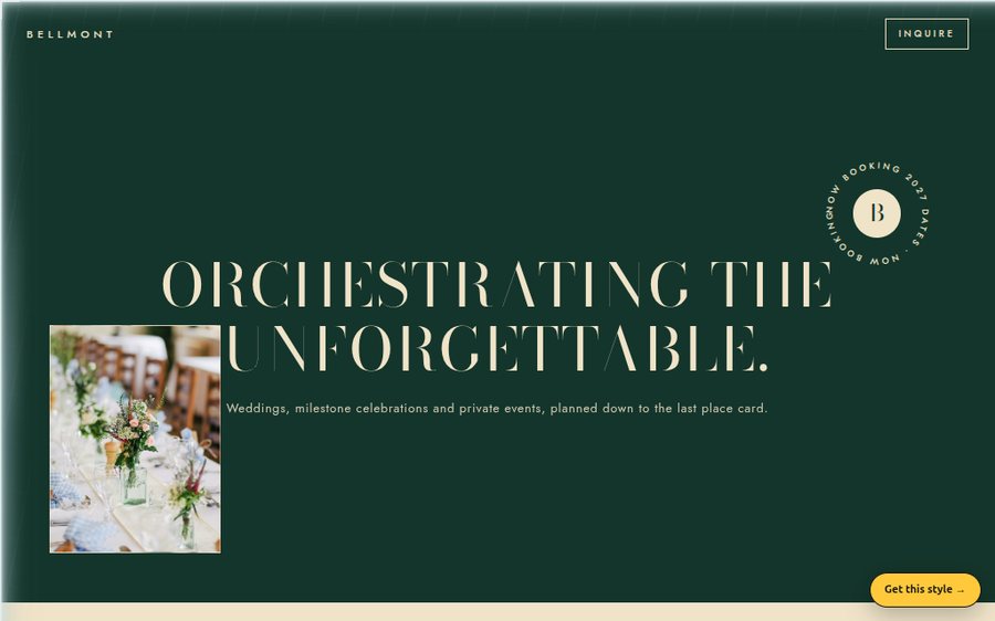 Bellmont Event Planning sample website by Cheap Cheap Websites