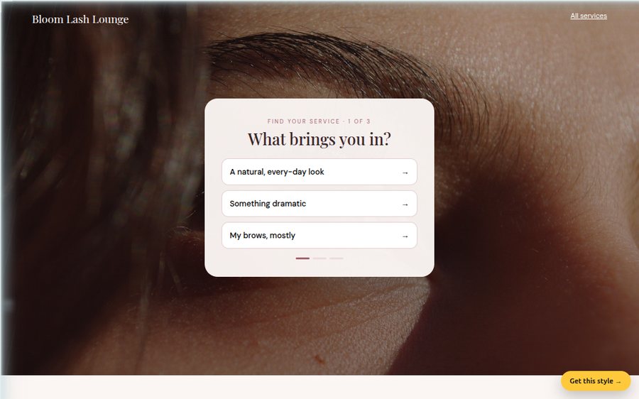 Bloom Lash Lounge sample website by Cheap Cheap Websites