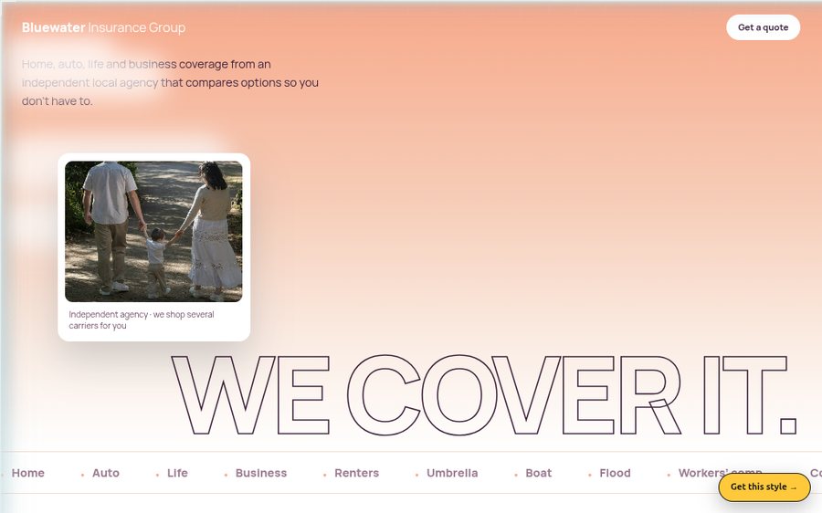 Bluewater Insurance Group sample website by Cheap Cheap Websites
