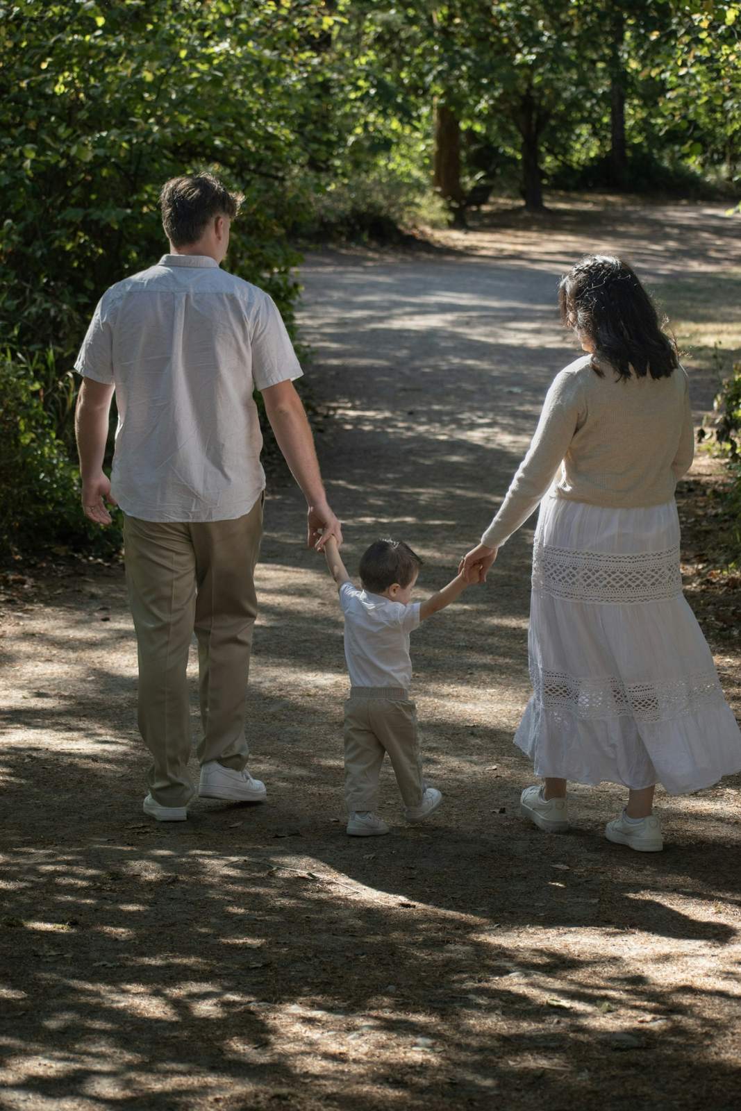 Family walking together in a park