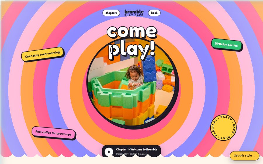 Bramble Play Cafe sample website by Cheap Cheap Websites