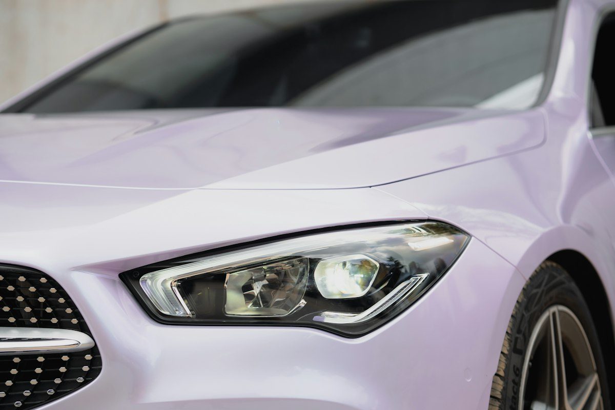 A close up of the front of a car