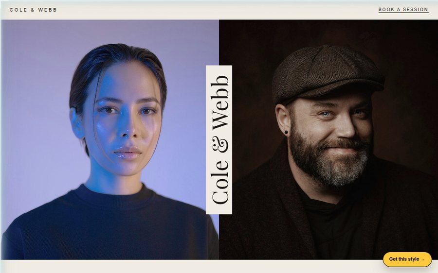 Cole & Webb Photography sample website by Cheap Cheap Websites