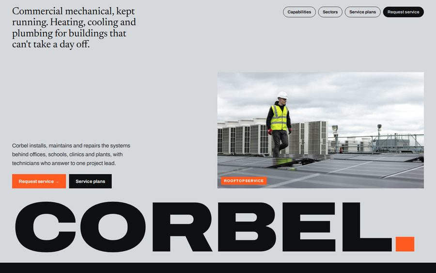 Corbel Mechanical sample website by Cheap Cheap Websites