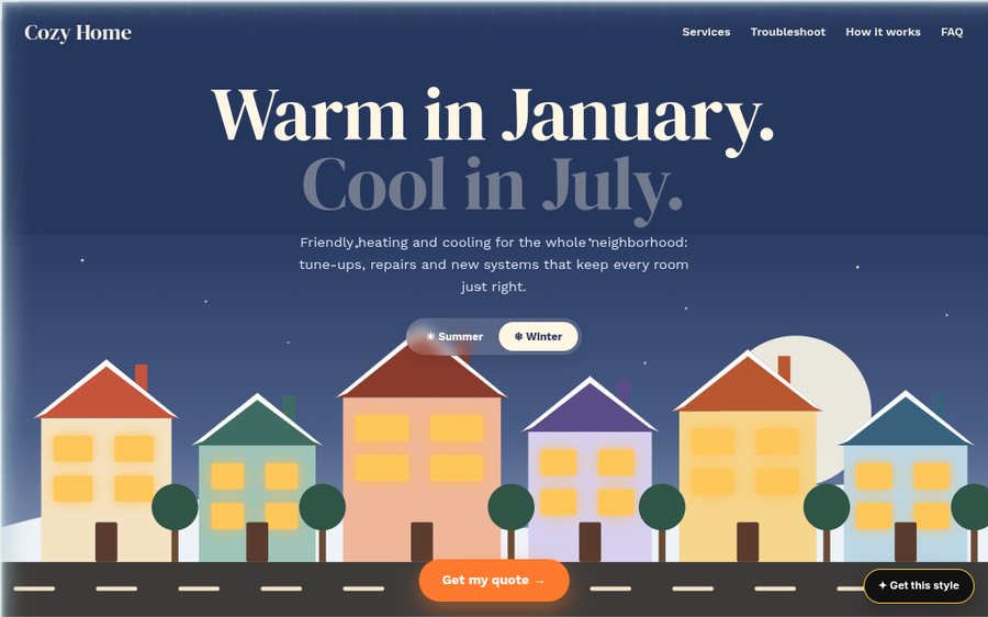 Sample heating and cooling company website designed by Cheap Cheap Websites