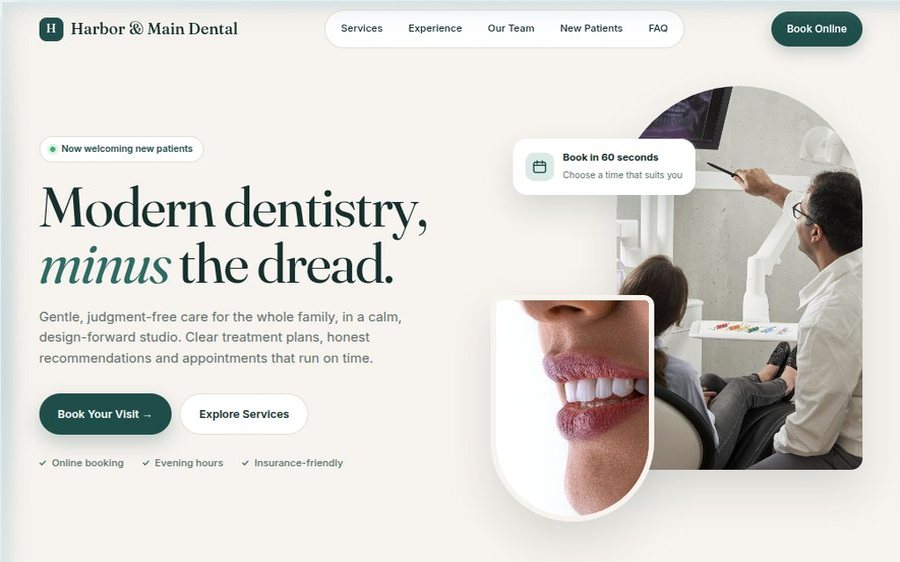 Harbor & Main Dental sample website