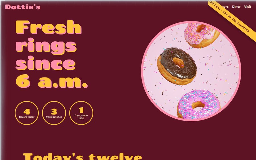 Dottie&rsquo;s Donut Diner sample website by Cheap Cheap Websites