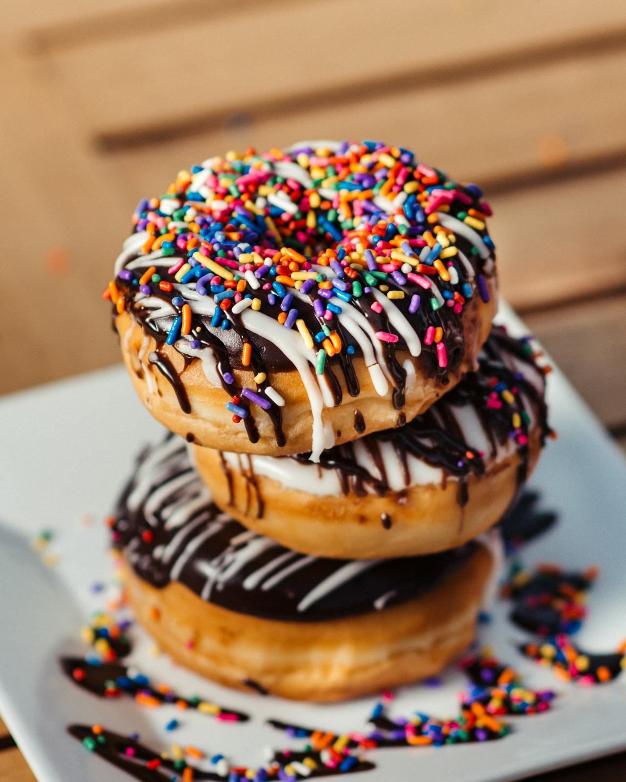 A sprinkle donut