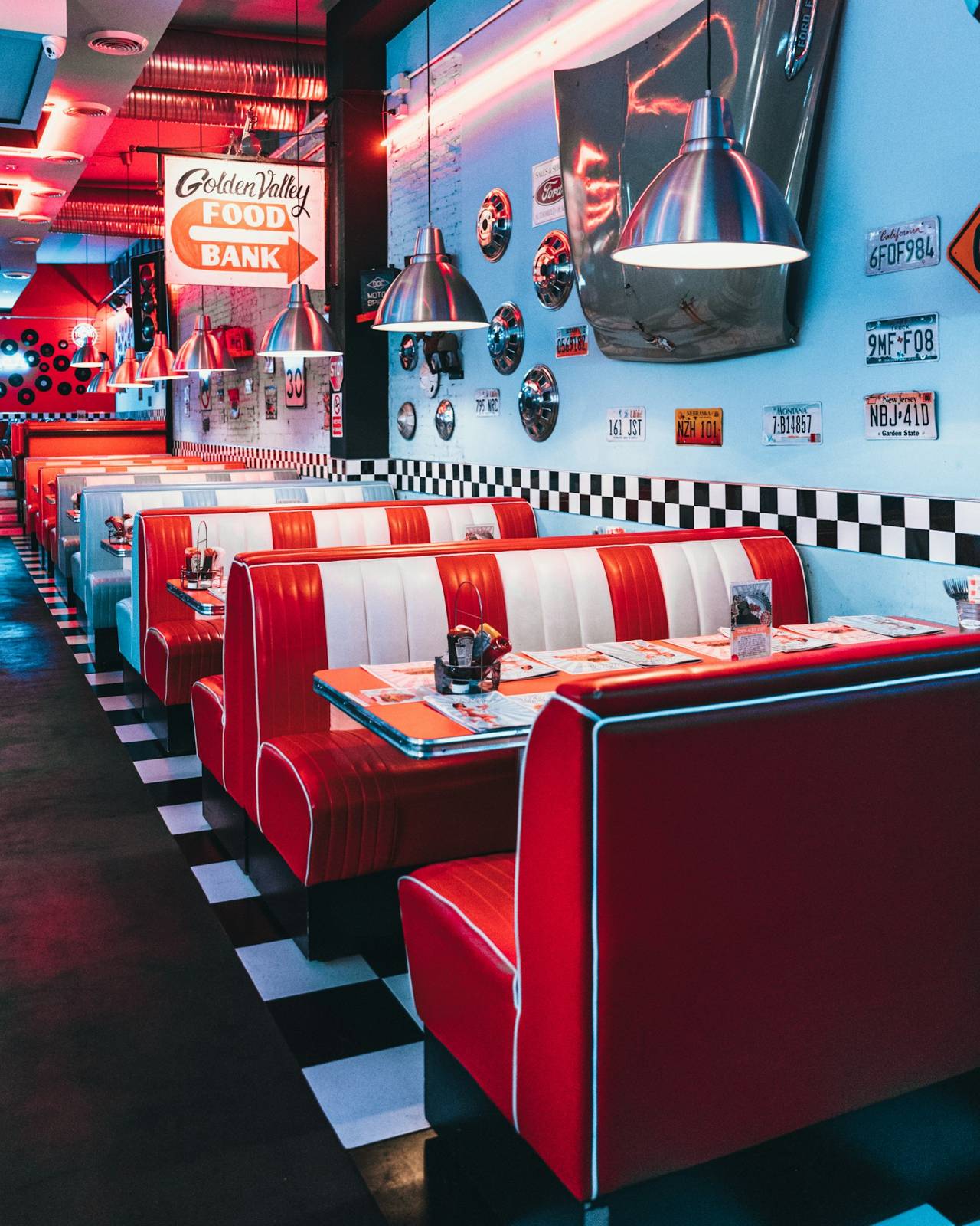 Retro diner booths