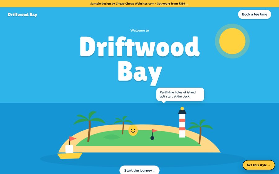 Driftwood Bay Mini Golf sample website by Cheap Cheap Websites