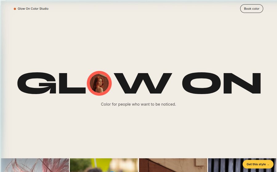 Glow On Color Studio sample website by Cheap Cheap Websites