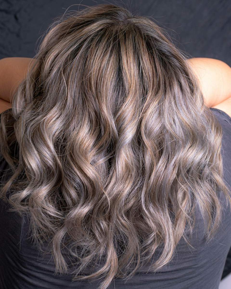 Person with grey and black hair