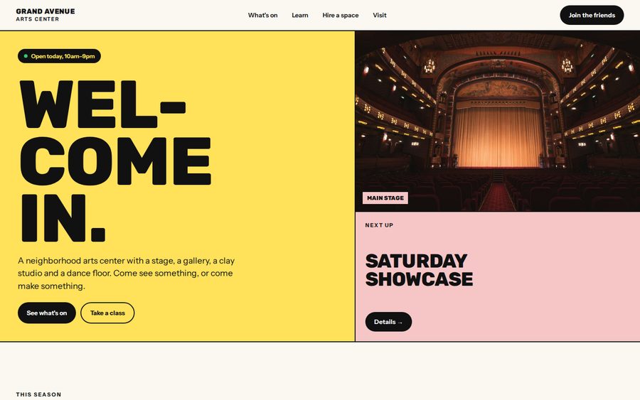 Grand Avenue Arts Center sample website by Cheap Cheap Websites