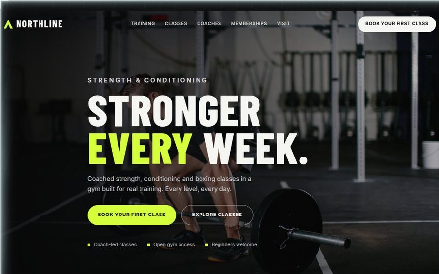 Northline Strength & Conditioning sample website