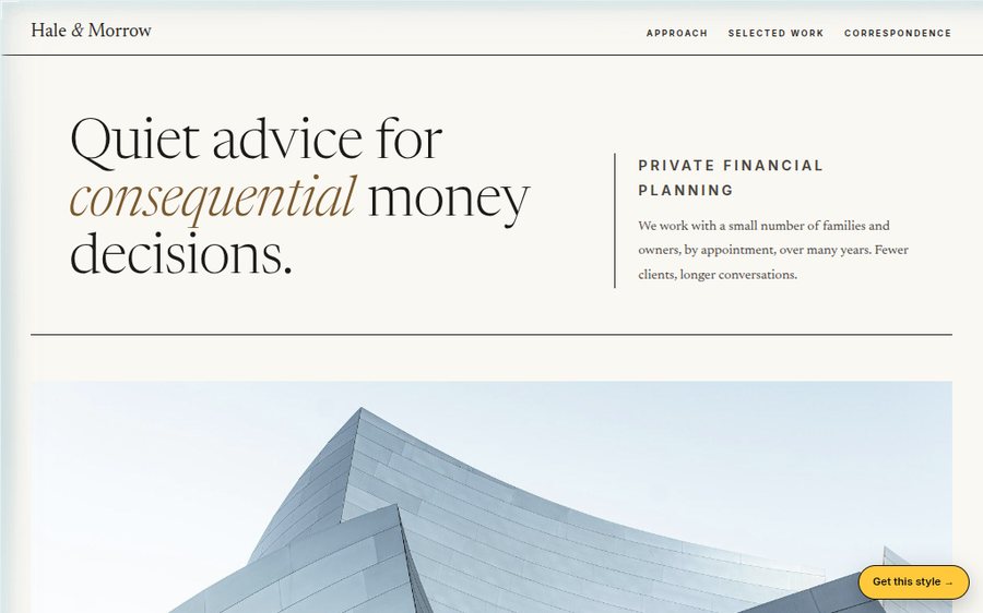 Hale & Morrow Financial sample website by Cheap Cheap Websites