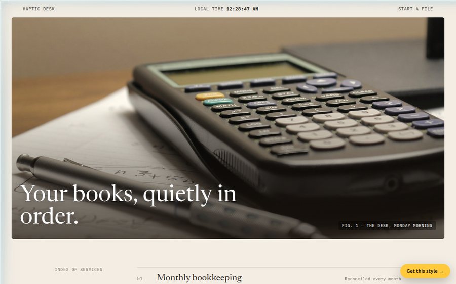 Haptic Tax & Bookkeeping Desk sample website by Cheap Cheap Websites