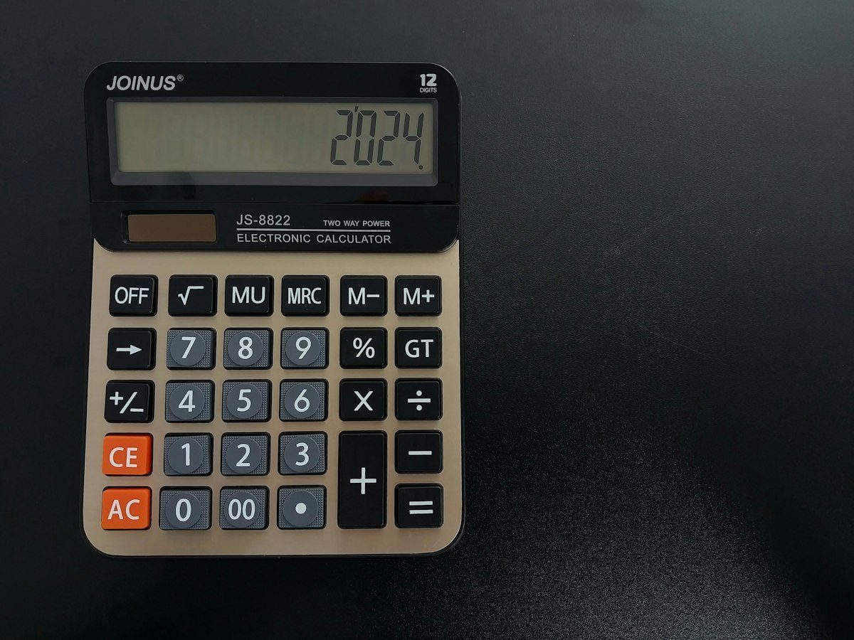 A calculator sitting on top of a table