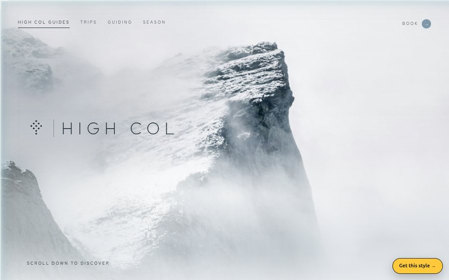 High Col Mountain Guides sample website by Cheap Cheap Websites
