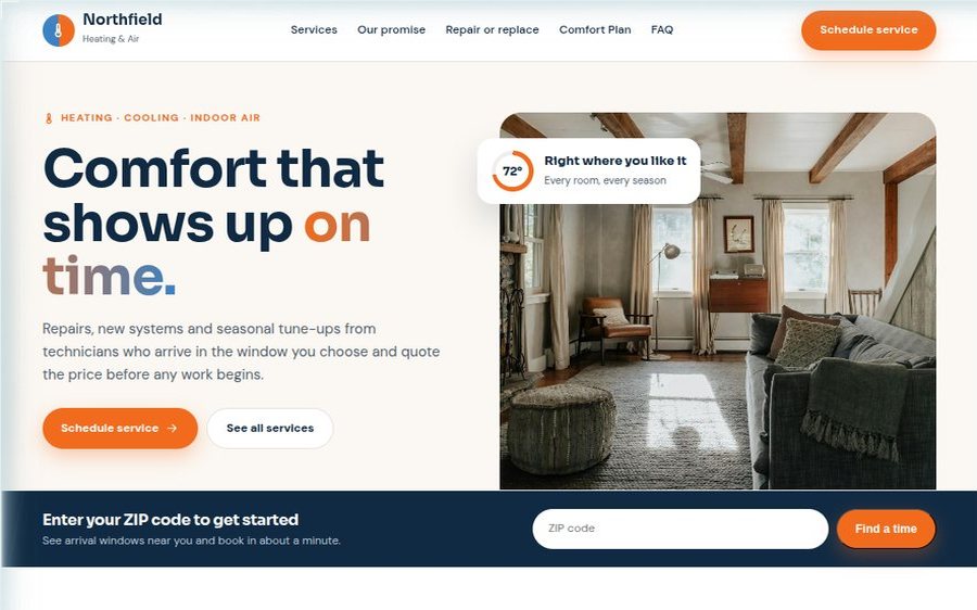 Northfield Heating & Air sample website