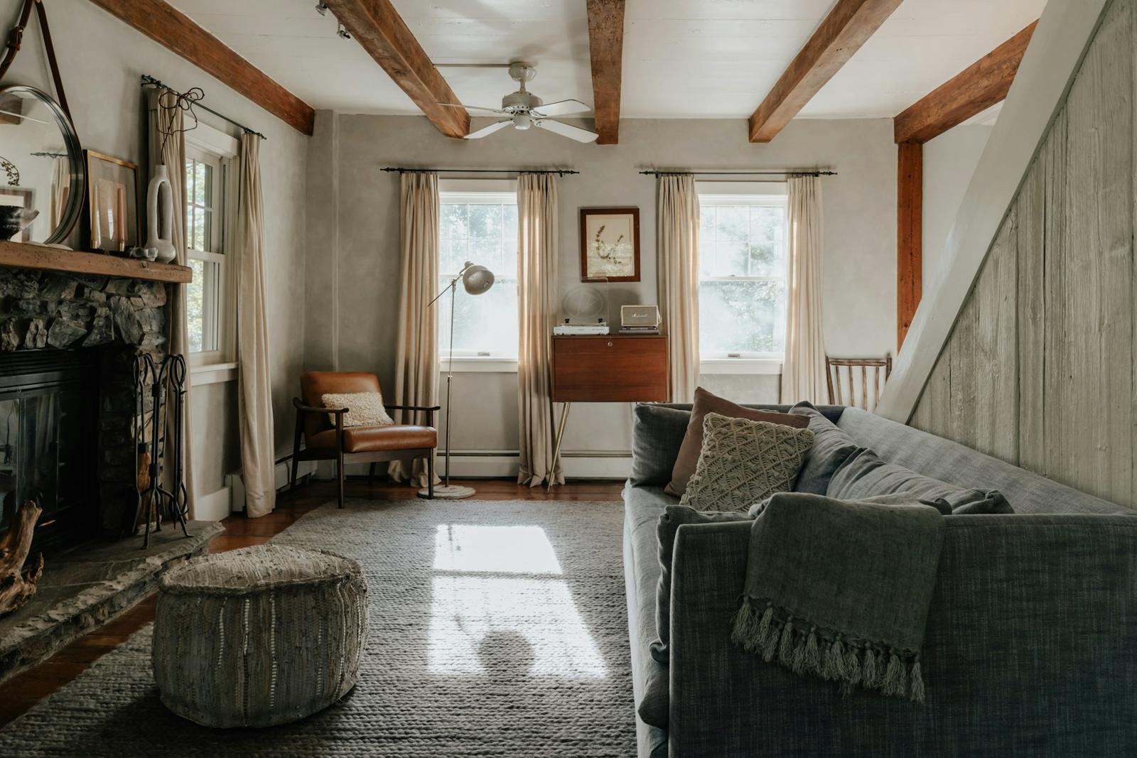 Comfortable, sunlit living room