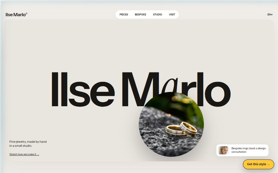 Ilse Marlo Jewelry sample website by Cheap Cheap Websites