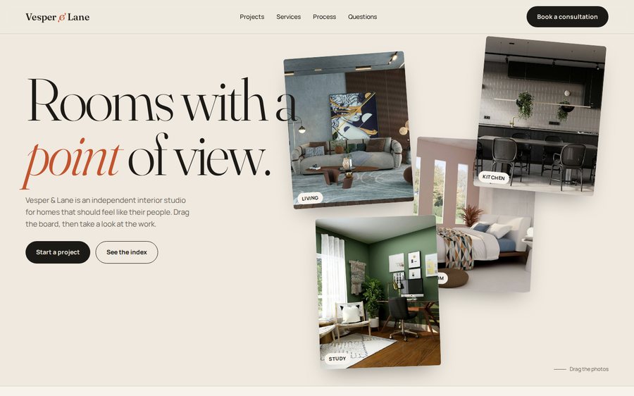 Juniper & Lane Interior Studio sample website by Cheap Cheap Websites