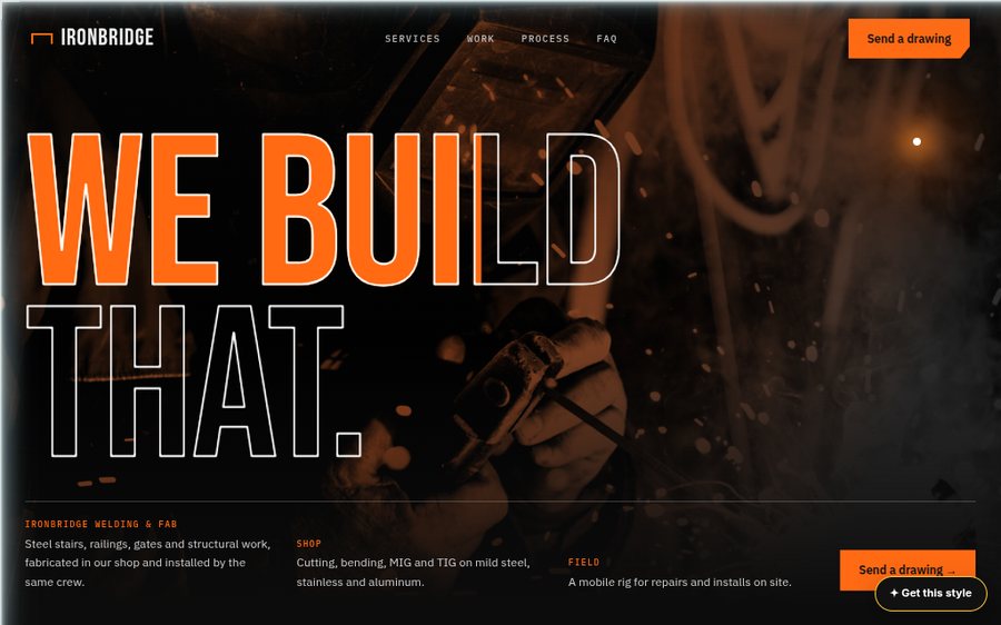 Ironbridge Welding & Fab sample website by Cheap Cheap Websites