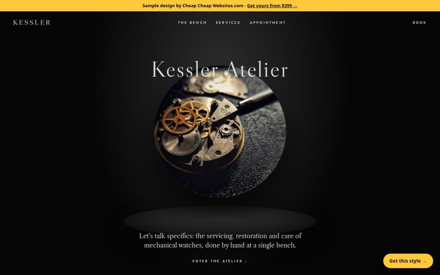 Kessler Watch Atelier sample website by Cheap Cheap Websites