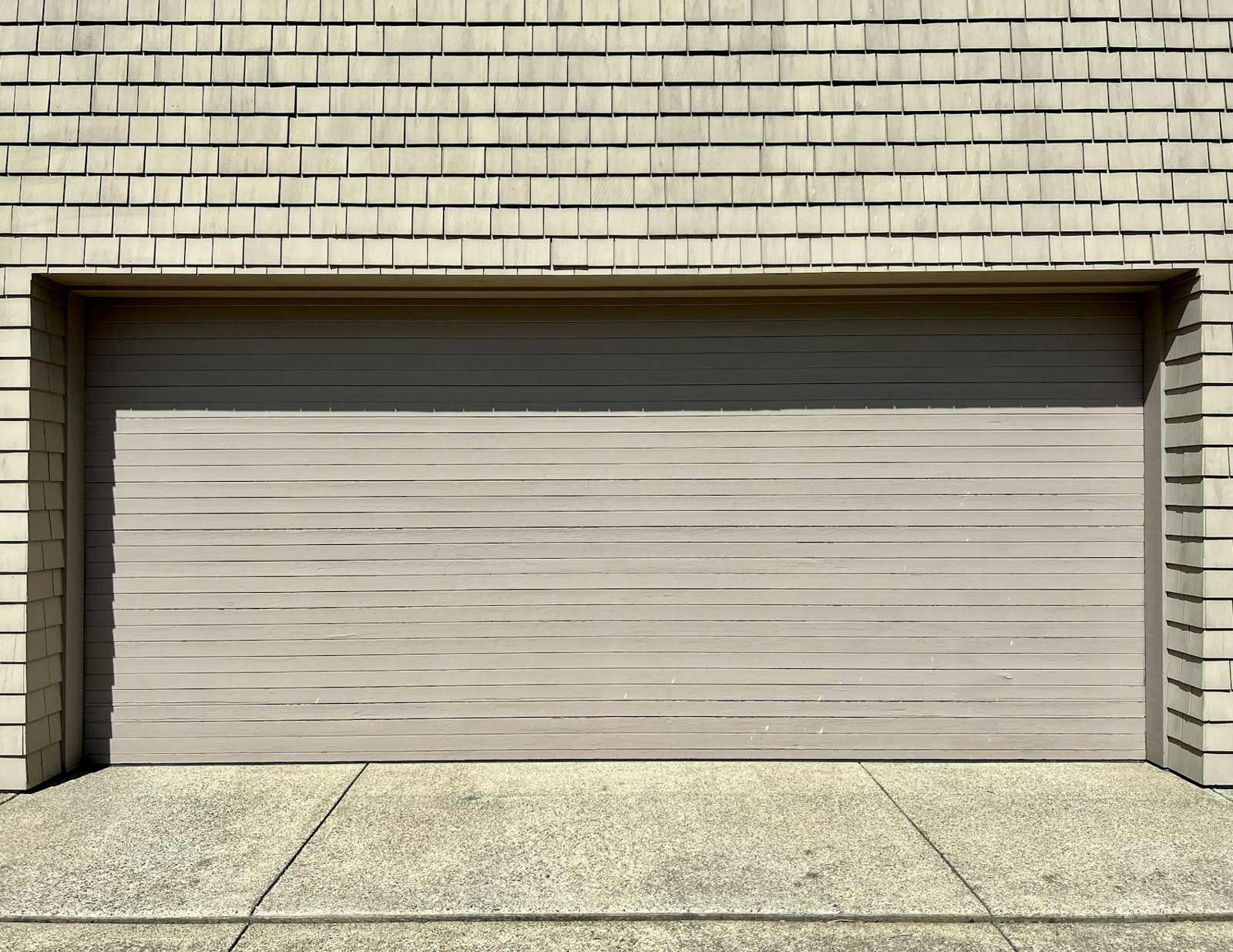Ribbed steel garage door