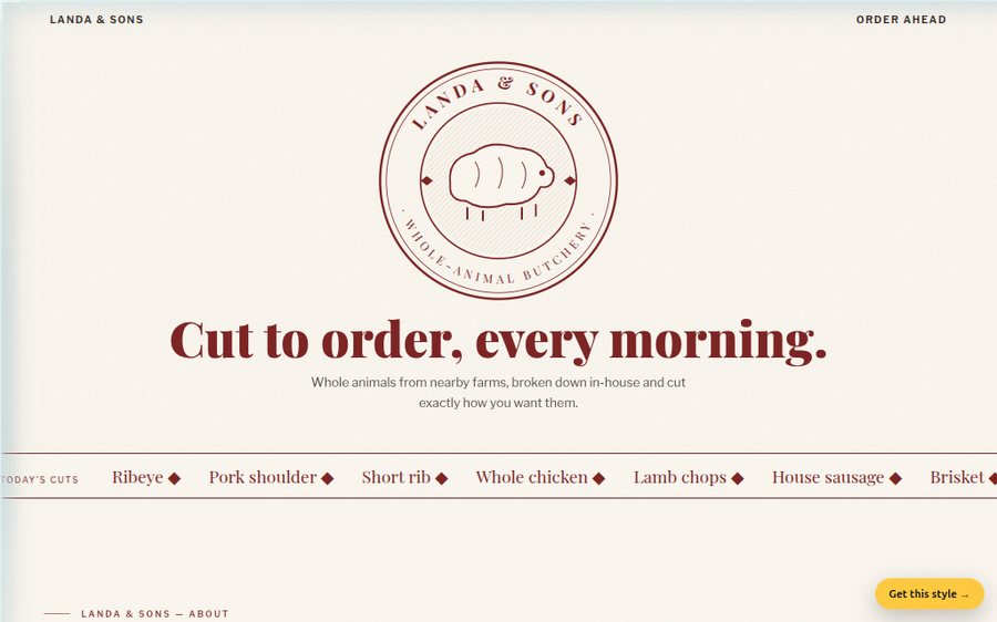 Landa & Sons Butchery sample website by Cheap Cheap Websites