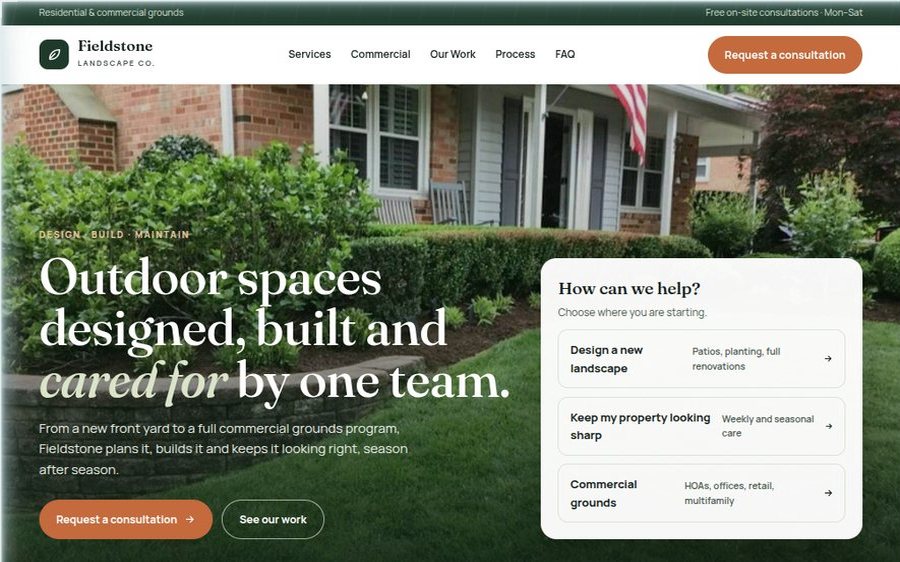 Fieldstone Landscape Co. sample website