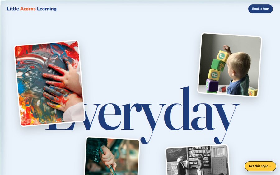 Little Acorns Learning sample website by Cheap Cheap Websites