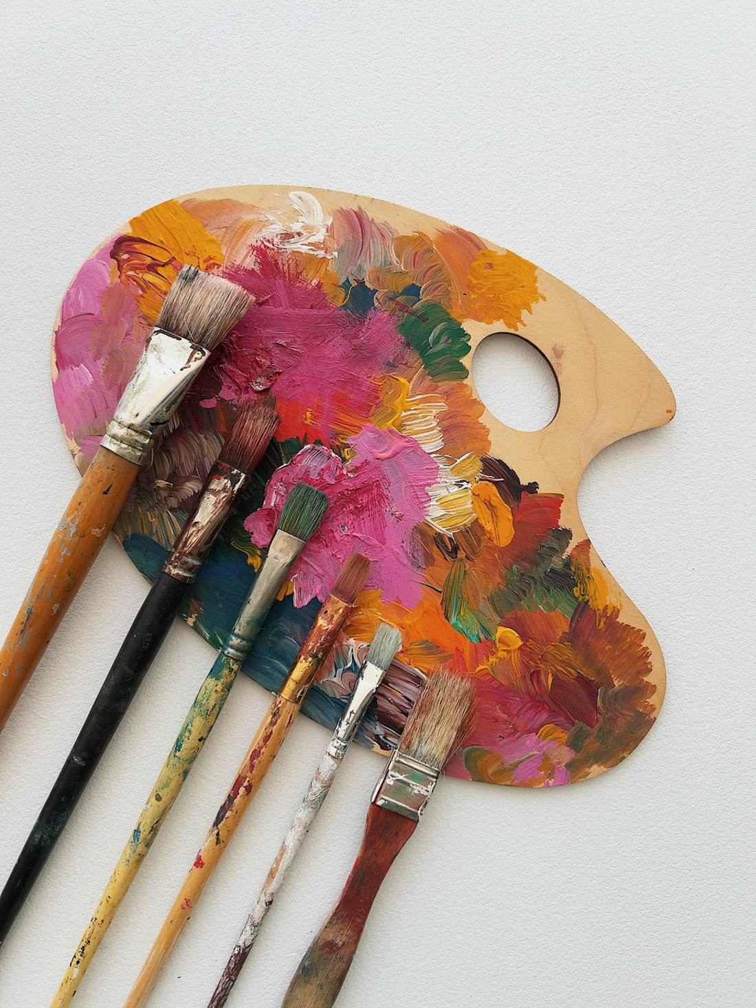 Paint palette and brushes