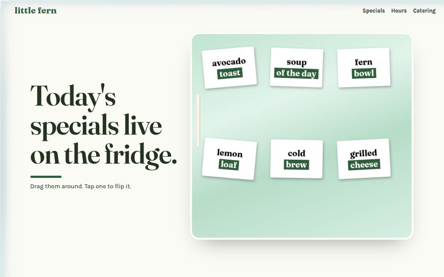 Little Fern Café sample website by Cheap Cheap Websites
