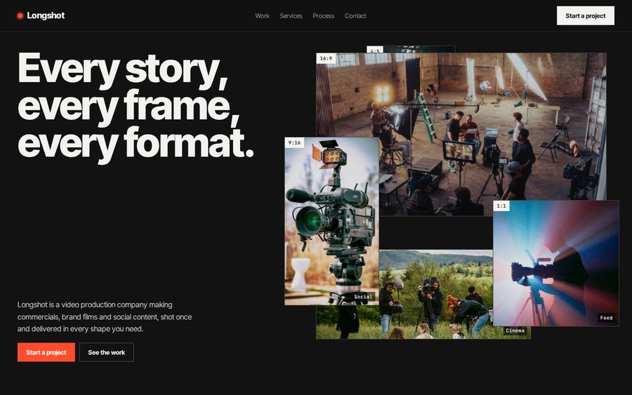 Longshot Video Production sample website by Cheap Cheap Websites