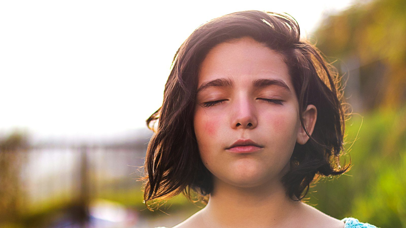 Serene face with closed eyes