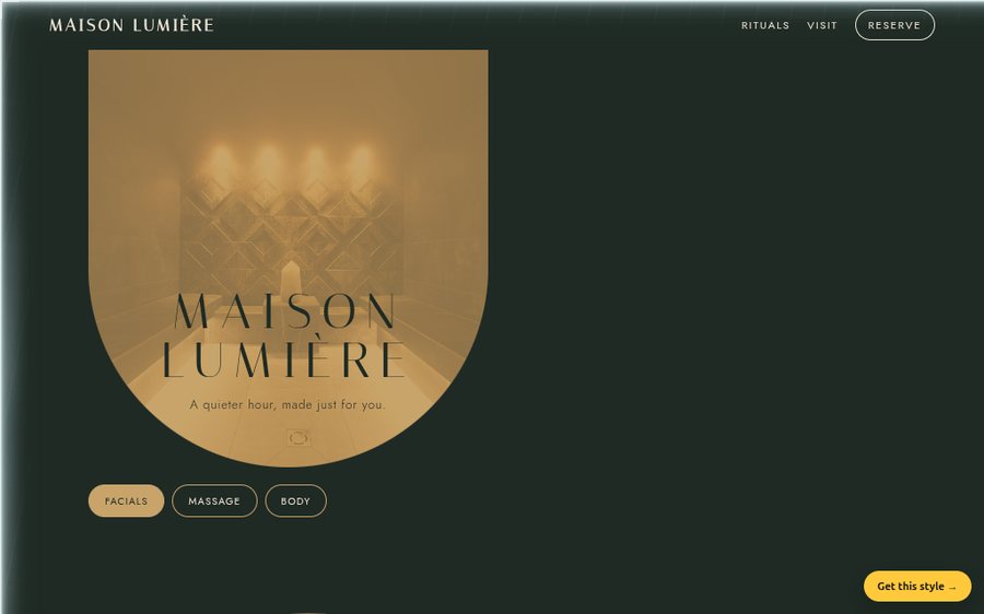 Maison Lumière Spa sample website by Cheap Cheap Websites