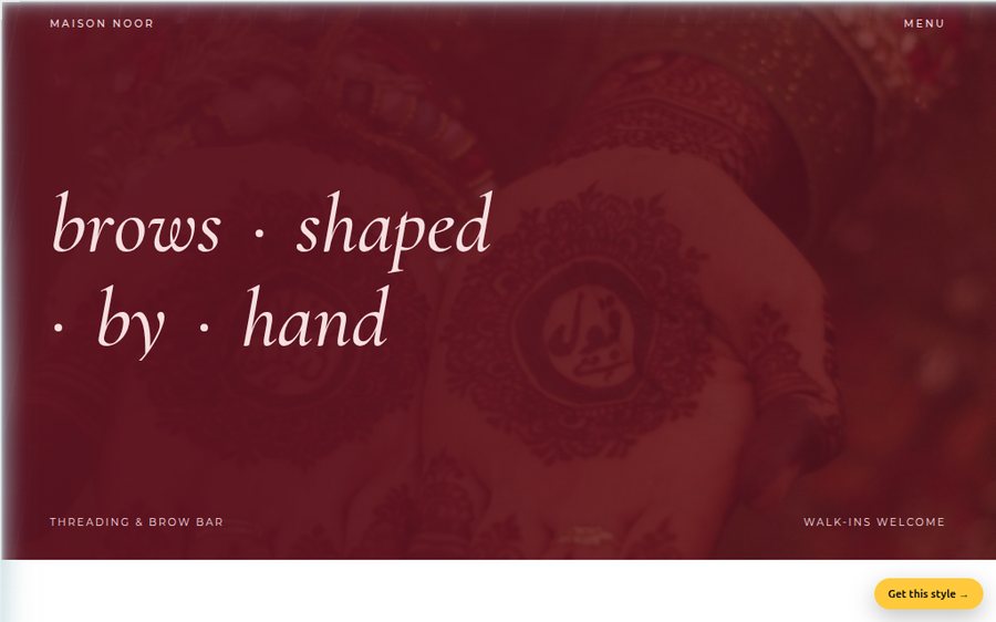 Maison Noor Threading sample website by Cheap Cheap Websites