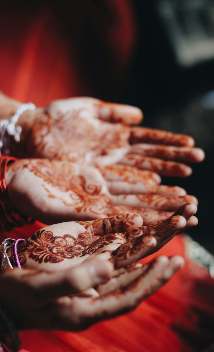Women with mendhi tattoos