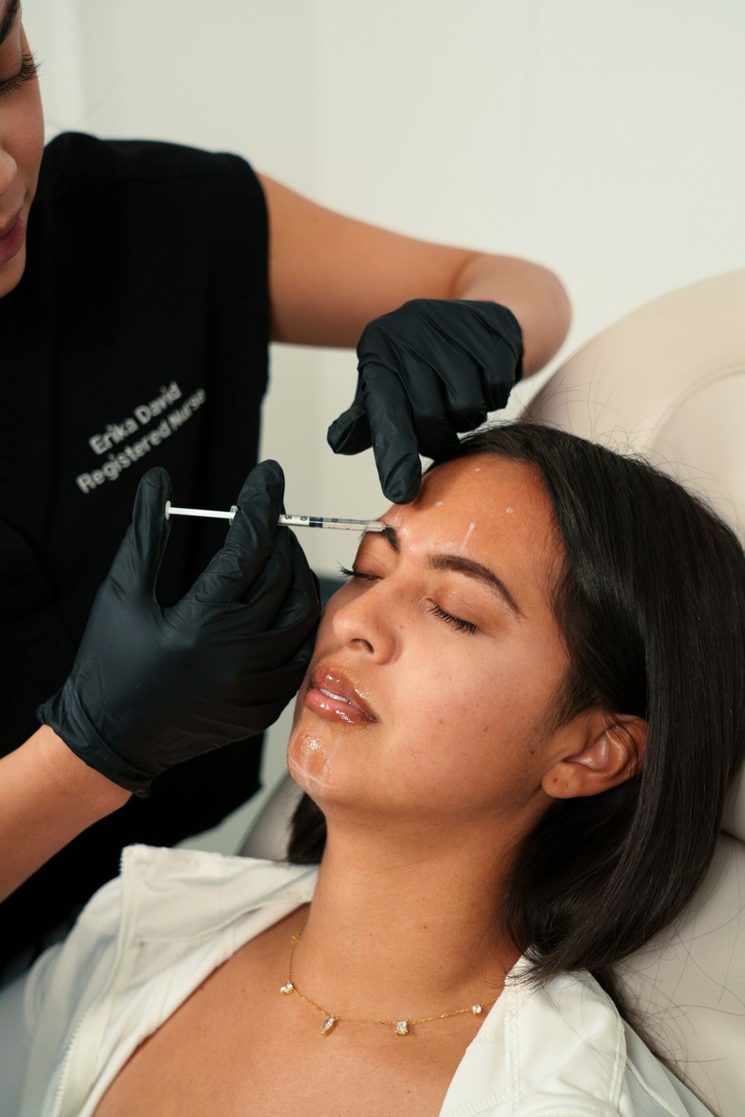 Provider administering an injectable