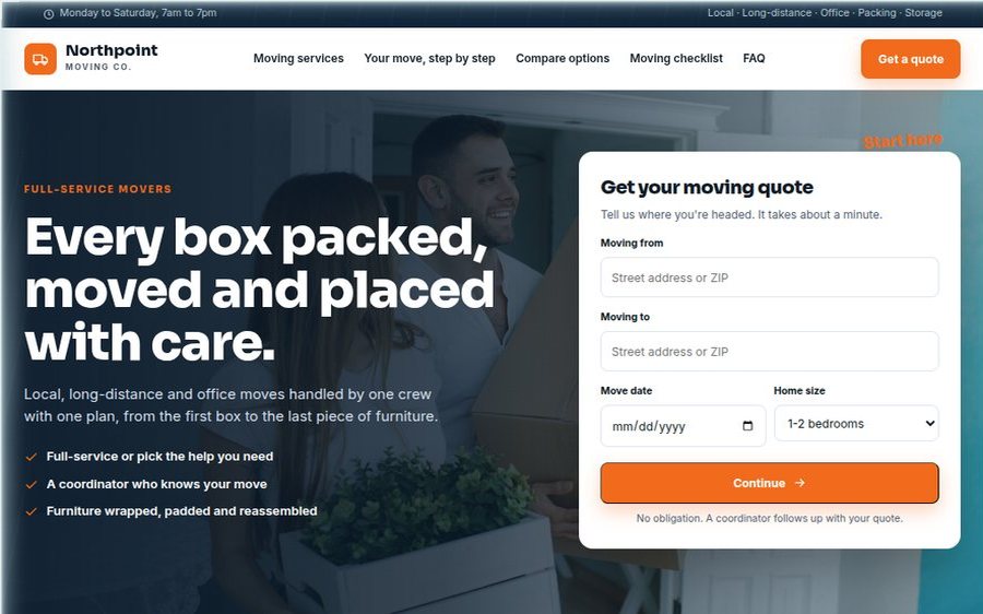 Northpoint Moving Co. sample website