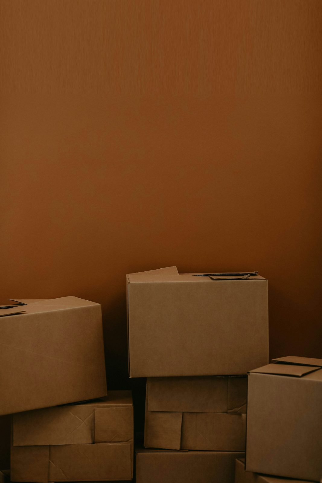 Stacked moving boxes