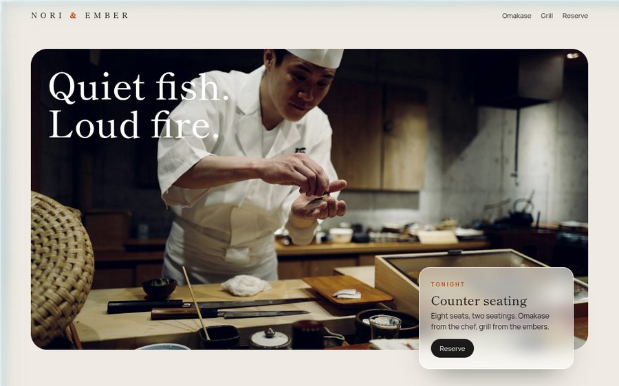 Nori & Ember sample website by Cheap Cheap Websites