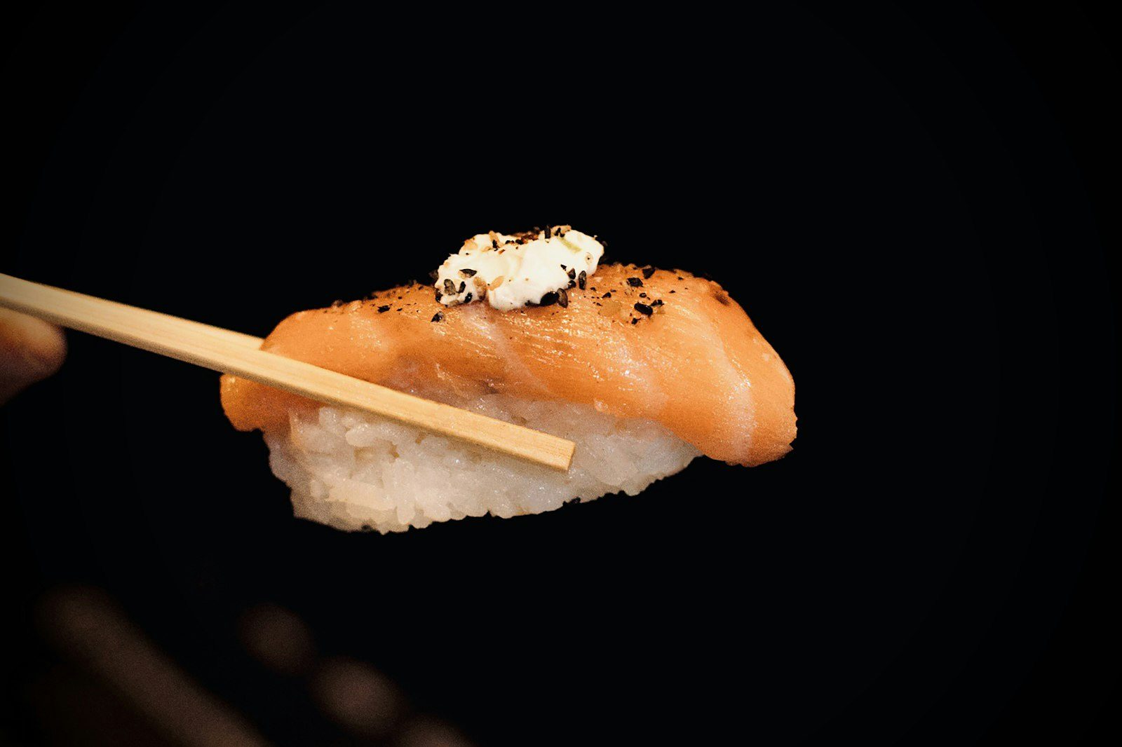 Nigiri on a ceramic plate