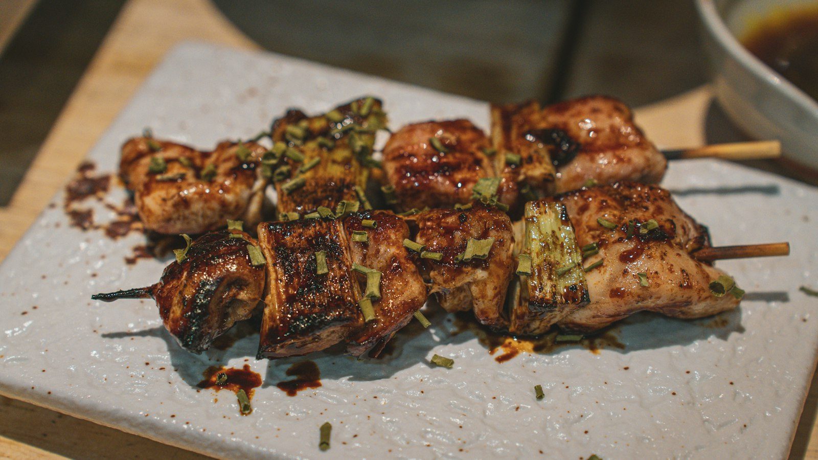 Skewers on a charcoal grill