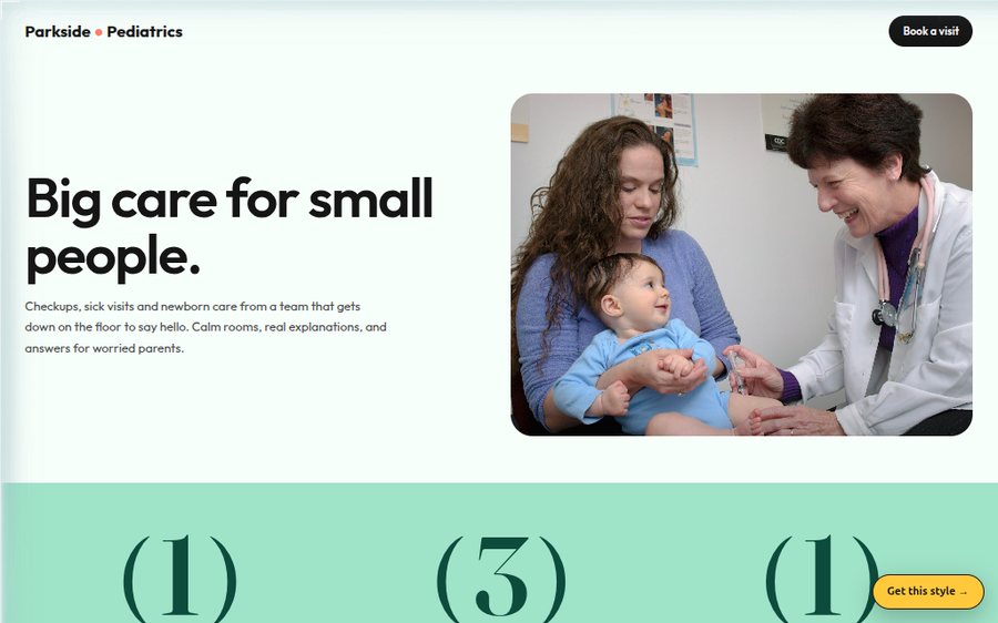 Parkside Pediatrics sample website by Cheap Cheap Websites