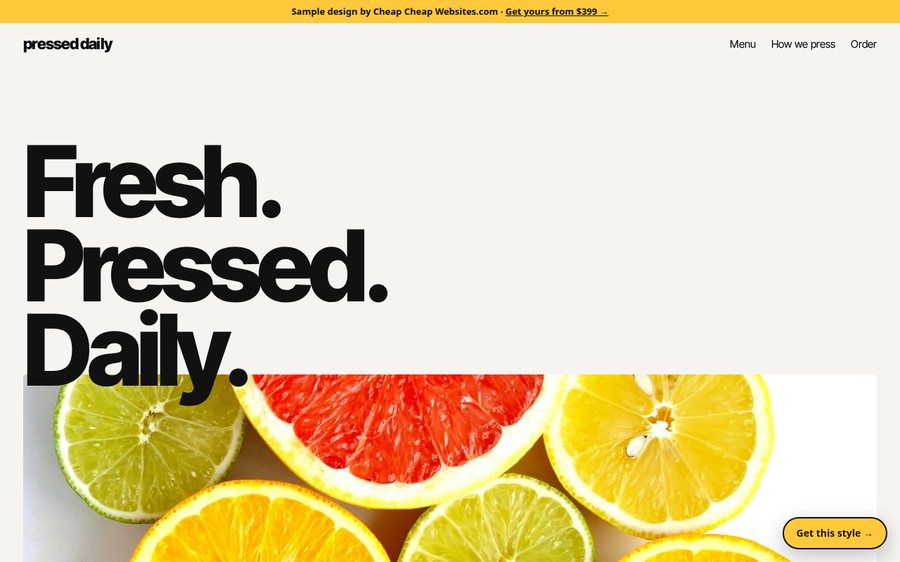 Pressed Daily sample website by Cheap Cheap Websites